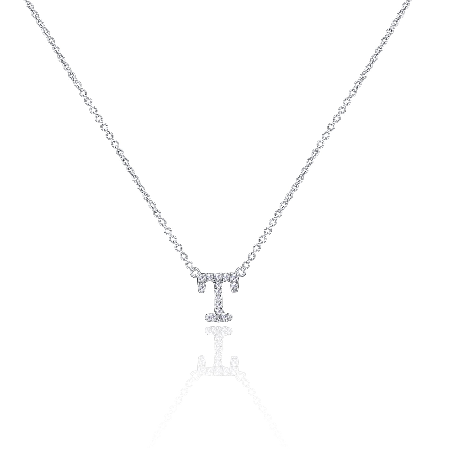 Initial T diamond necklace