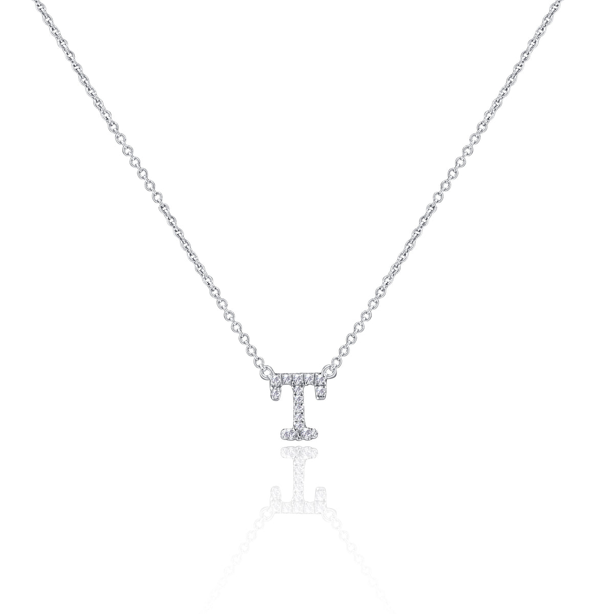 Initial T diamond necklace